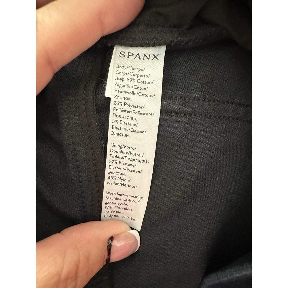 Spanx Jeanish Leggings Medium Dark Indigo Blue High Rise Skinny Pull On Denim